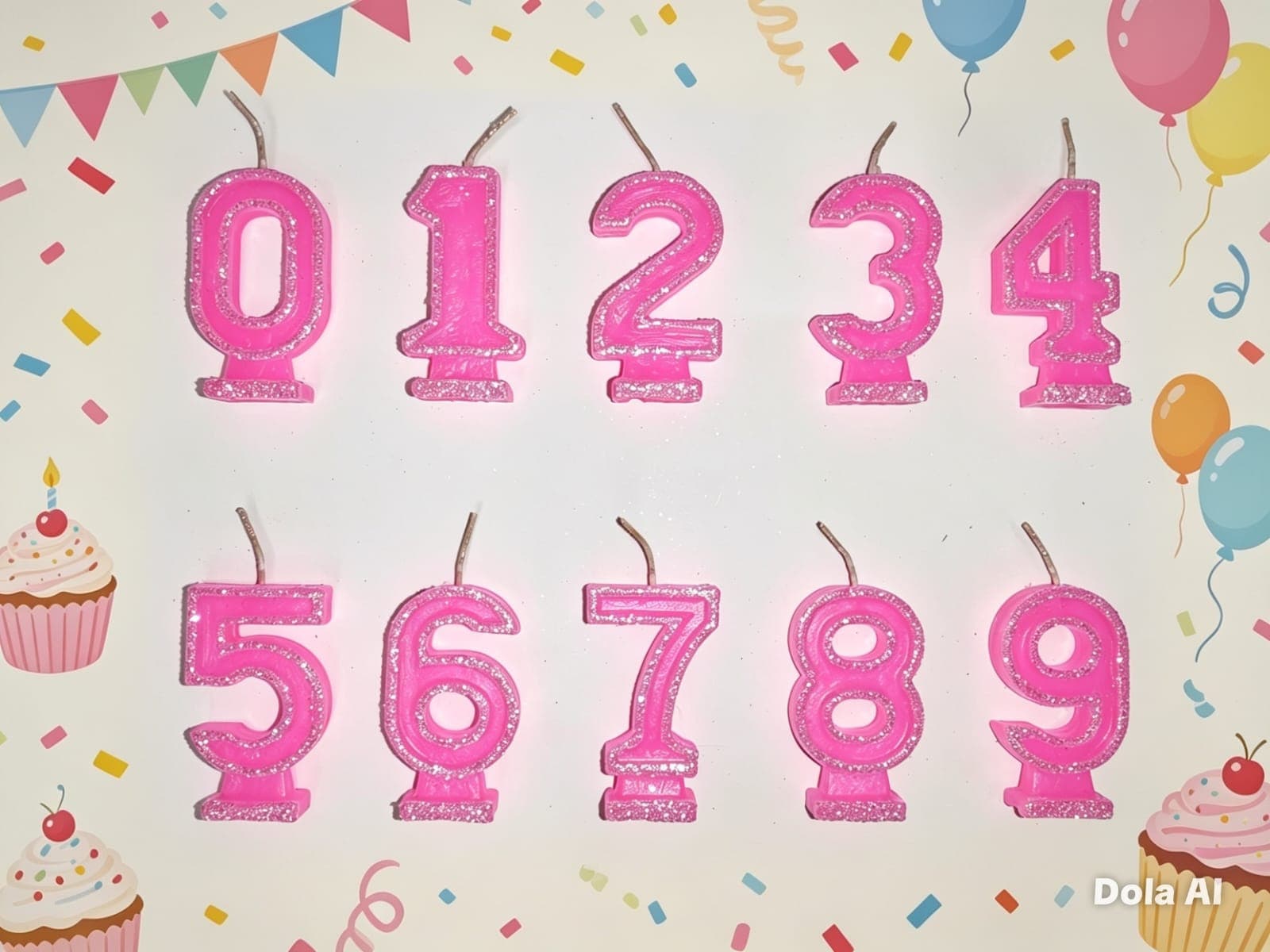 Velas Numerotes con Brillo
